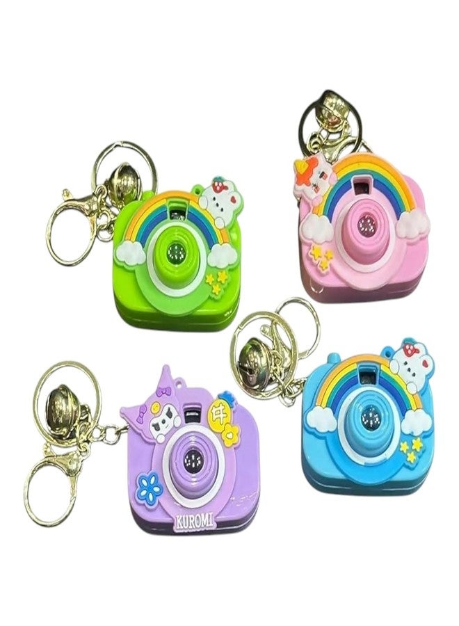 TodFod Mini Projector Camera Keychain | Kawaii Style Toy with Light & Bell | Cute Cartoon Accessory for Kids Bags | Rainbow Cloud Design | Perfect for School Bags, Pouches & Gifting - Image 1
